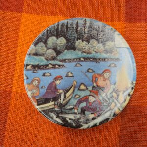 Kalan paistajaiset kesäyössä seinälautanen Alariesto